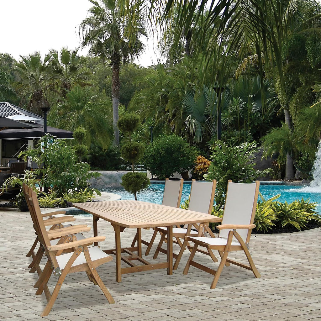 Rectangular Family Expansion Teak Table, 72/96-Inch