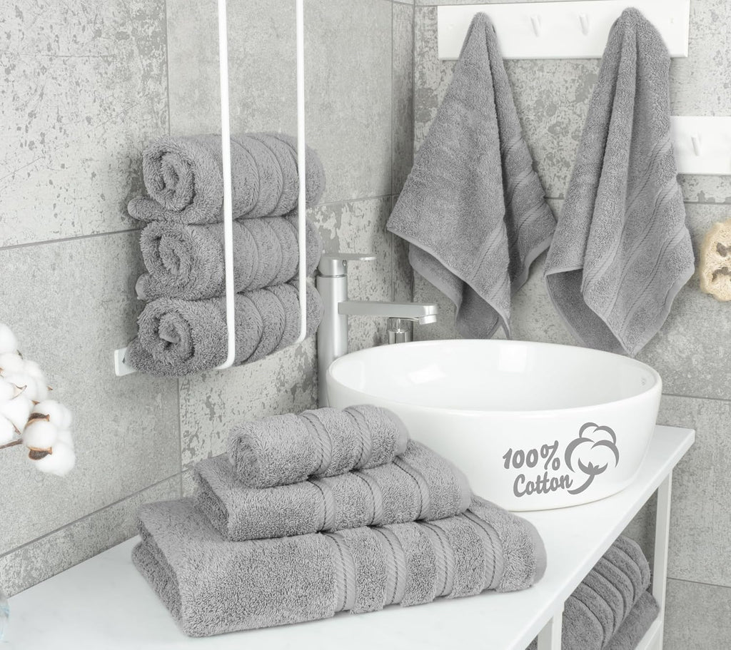 Soft Linen 100% Cotton Luxury Turkish Towels, 6 Piece Towel Set | Soft Absorbent Quick Dry OEKO Tex Standard 100