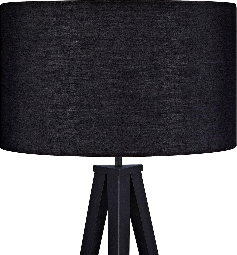 Versanora Romanza Modern LED Tripod Floor Lamp Tall Standing Light with Drum Shade Metal Legs Study Reading Bedroom
