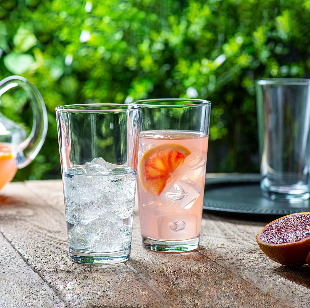 Drinking Glasses - Set of 10-16oz. Margarita Glass Cups - Dishwasher Safe Cocktail Clear Heavy Base Tall Beer