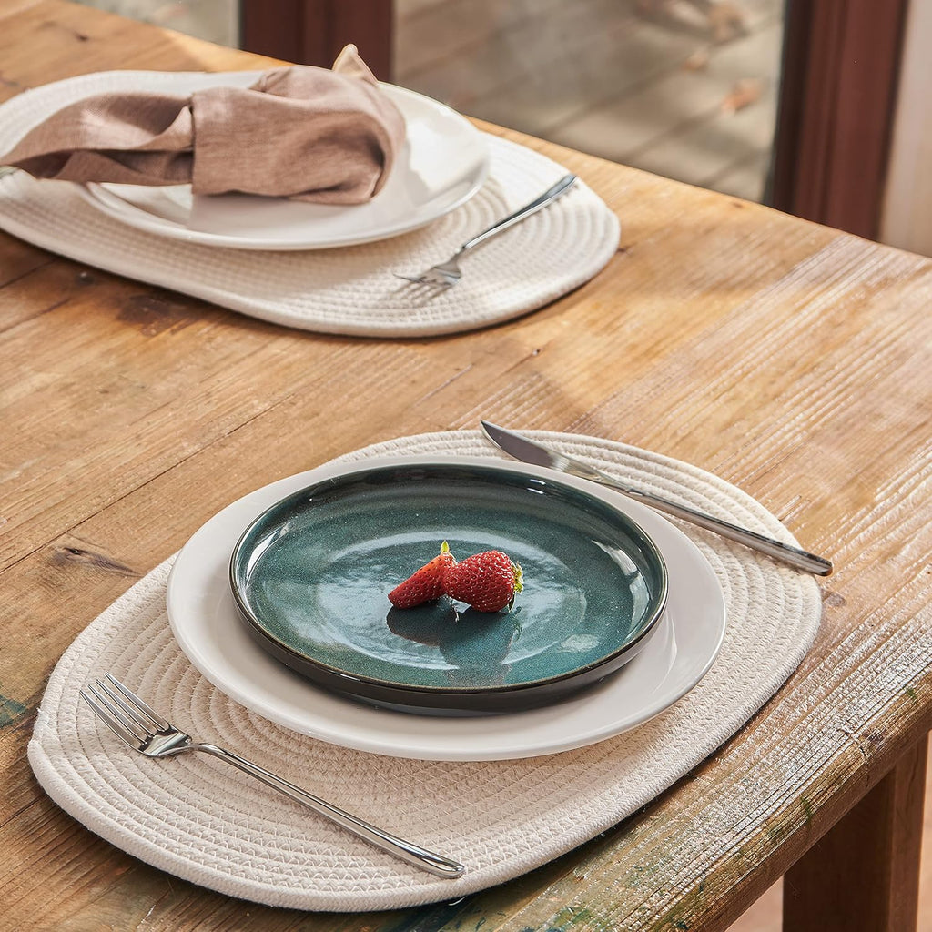 Oval Cotton Rope Placemat Set (7, Warm Ivory)