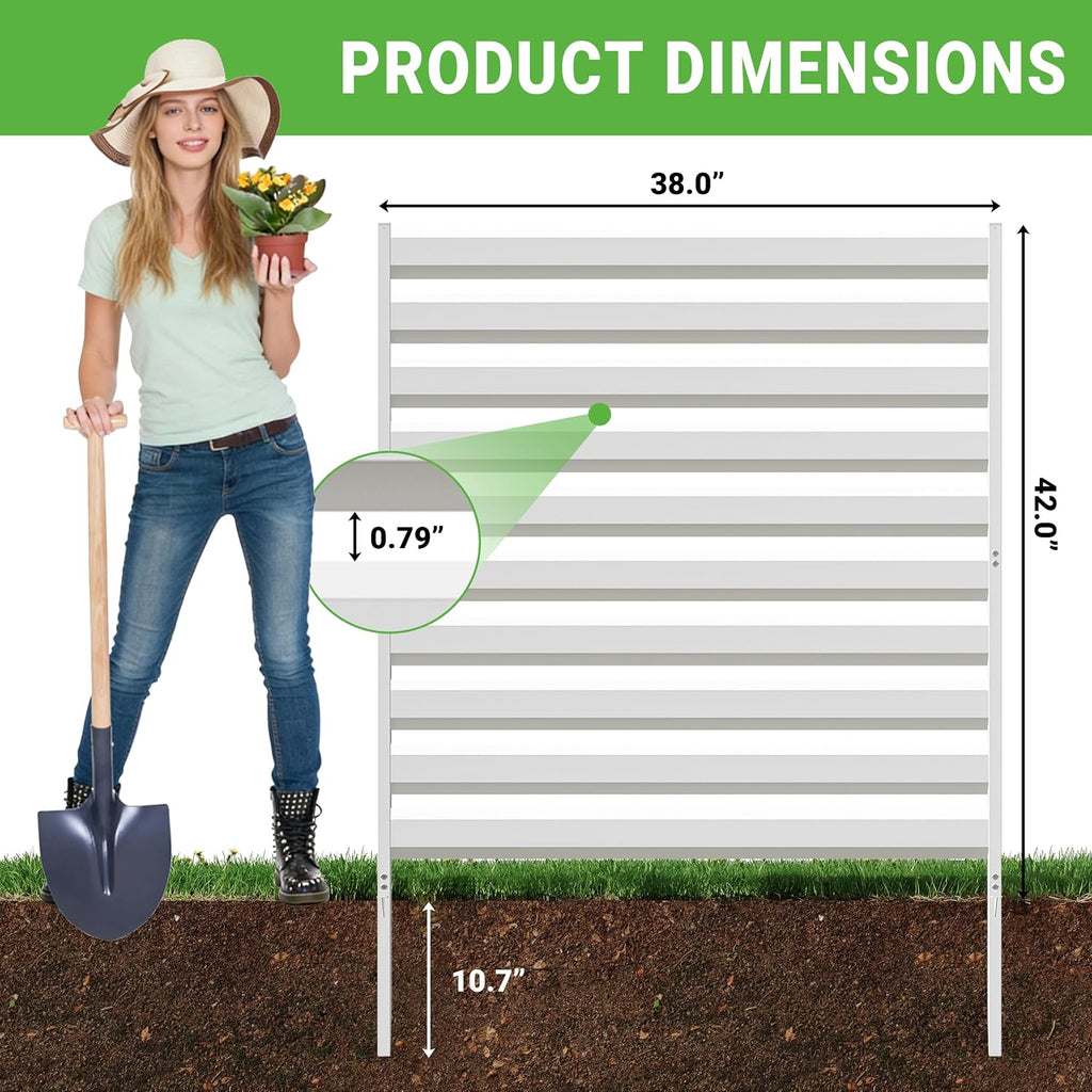 42" H x 38" W Metal Privacy Fence Panels for Outside, Air Conditioner Fence, Decorative Fence Panels for Privacy (2 Panels)