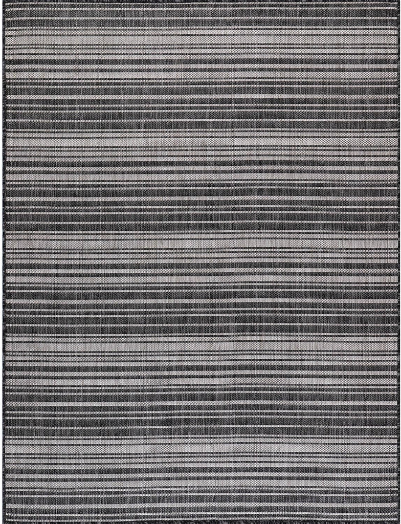 Stripe Outdoor Rug 5x7 Washable Outside Carpet Patio Porch Waterproof Easy Cleaning Non Shedding Area Rugs Dark Gray