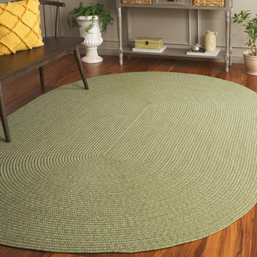 Braided Indoor/Outdoor Washable Oval Rug 4x6, Sage BRD317W