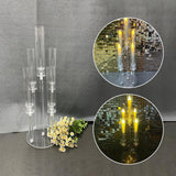 Clear 5 Arms Candlesticks Holder with Acrylic Shade,26'' Tall Acrylic Candelabra Centerpieces for Candlelight Dinner