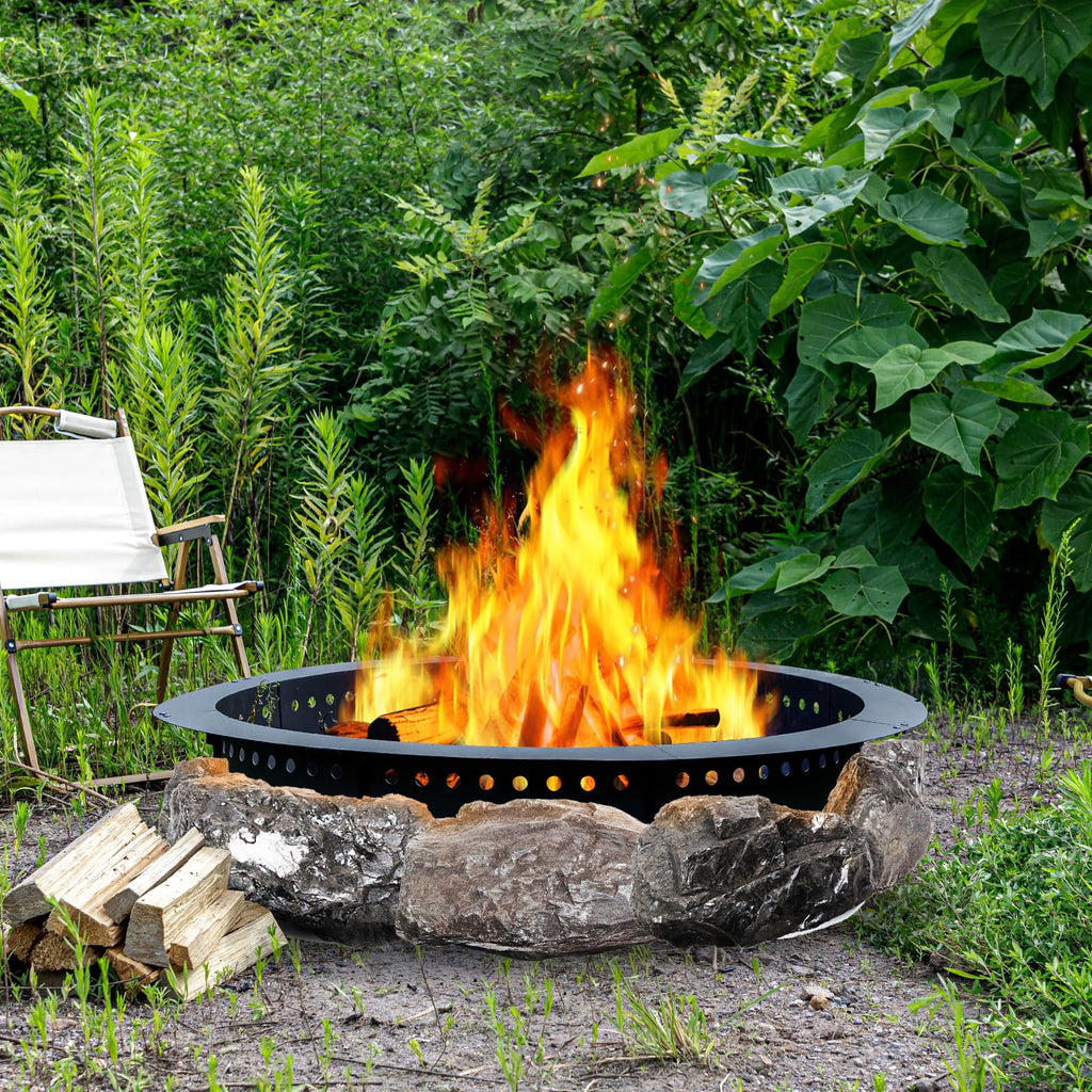 50 inch Round Fire Pit Ring, Large Heavy Duty Fire Ring