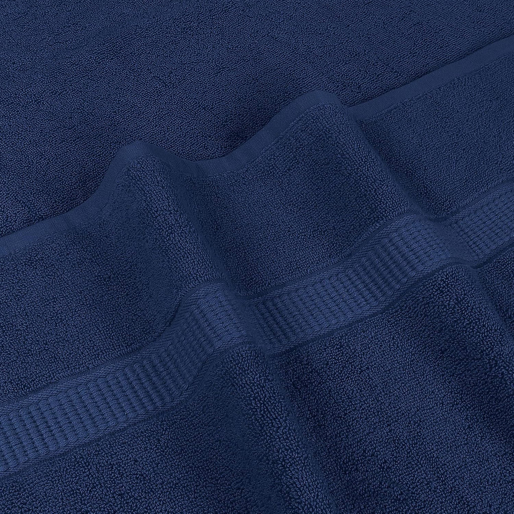 Jumbo Bath Sheets, 2 Pack, 35x70 in, 600 GSM Cotton, Navy | Extra Large Ring Spun Cotton Bath Sheets - Soft, Plush