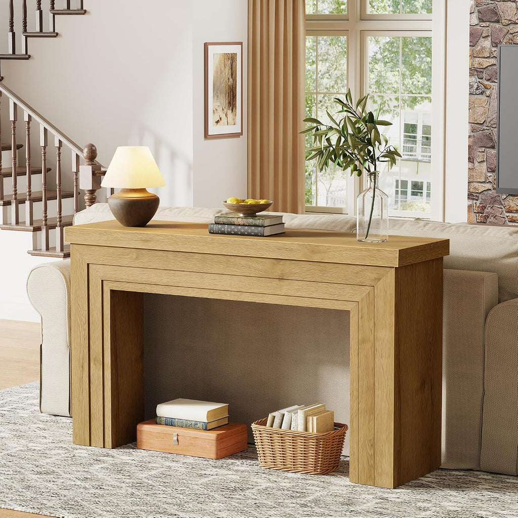 54 Inch Entryway Table, Retangular Console Table, Farmhouse Sofa Table Behind the Couch, Long for Entrance, Hallway