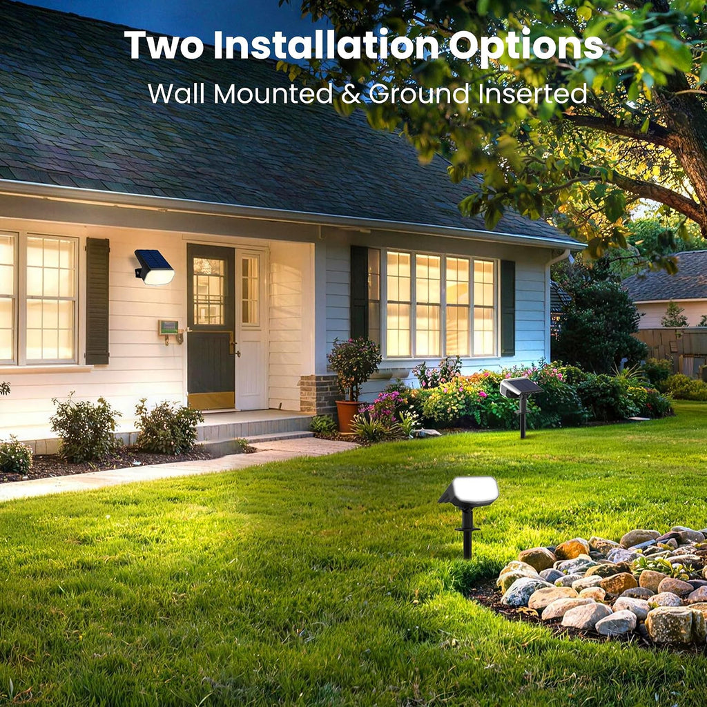 Solar Spotlights, Super Bright LED, 2 CCT Warm & Cool Light, Solarspot Lights for Outside Landscape Auto On/Off -2