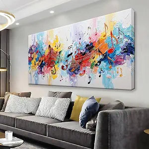 Abstract Wall Art Painting Modern Canvas Art Wall Decor Colorful Musical Note Abstract Wall Decor Prints Artwork