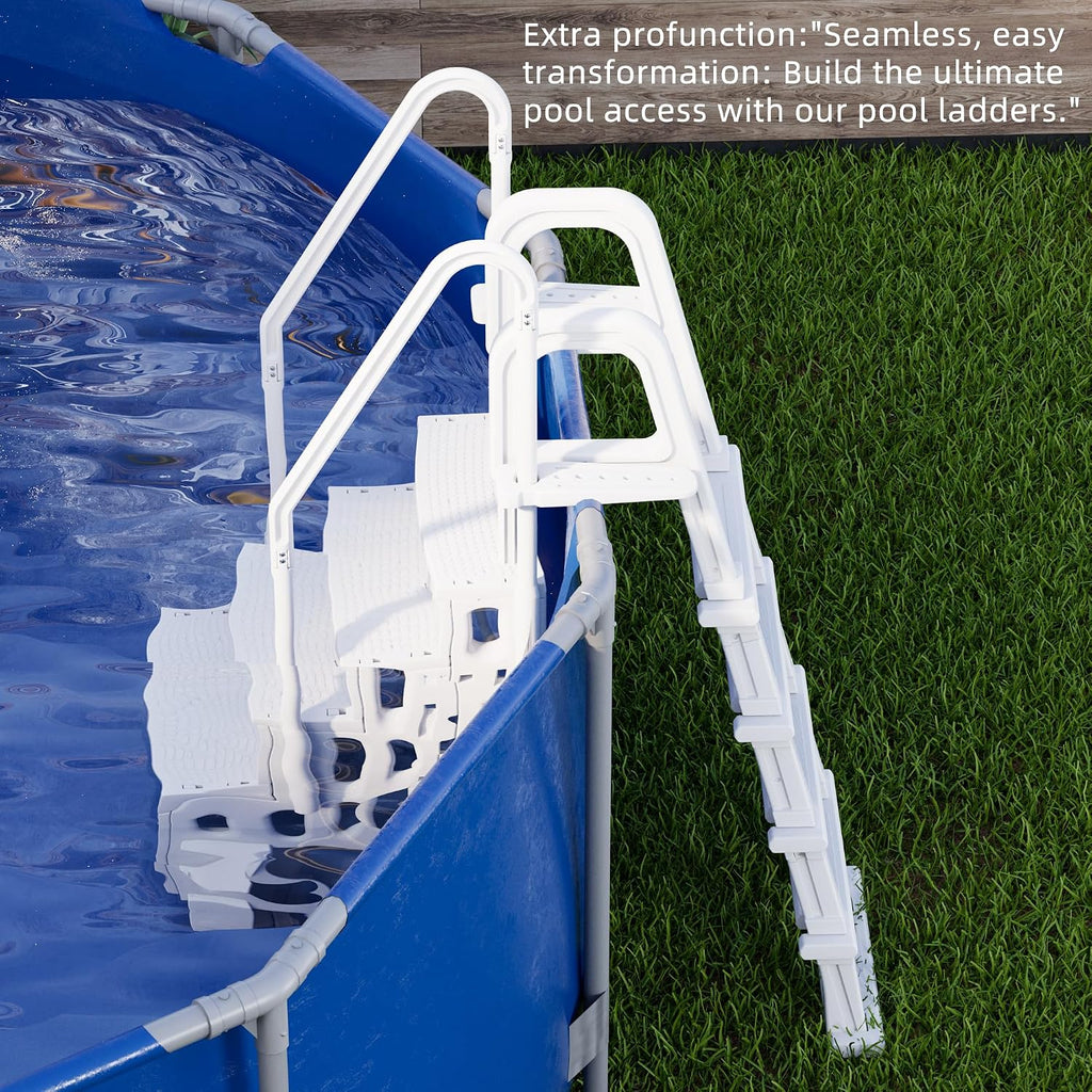 Pool Ladder, 5-Step Pool Stairs with Double Handrails and Non-Slip Steps for 47"-54" Above Ground and In-Ground