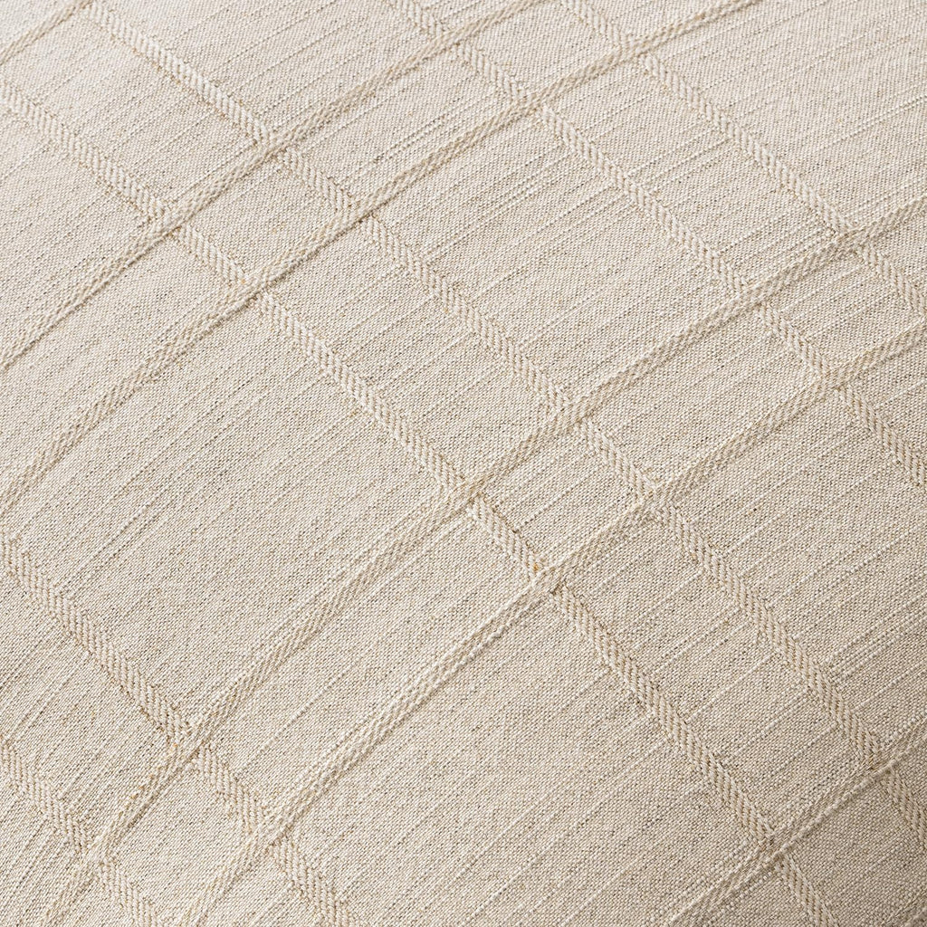 Decorative Linen Check Euro Shams Throw Pillow Covers Neutral Farmhouse Vintage Pillow Covers 26x26 Set of 2 Boho