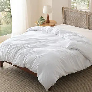 Prewashed Duvet Cover Only, Cotton-Like Feel, White, King
