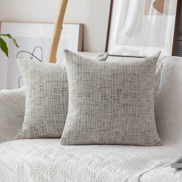 26x26 Pillow Covers Throw Pillow Cases for Couch Euro Shams Super Soft Striped Chenille Velvet Plush Cushion Cover