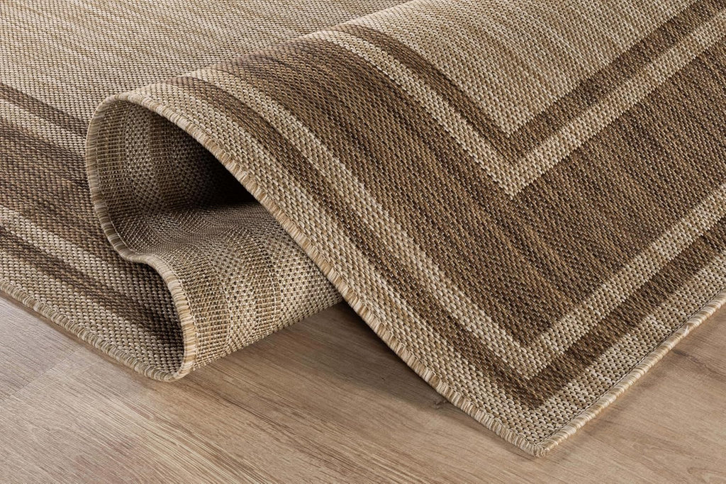 Outdoor Rug 5x7 Modern Bordered Area Rugs Patio Deck Porch Garden Waterproof Weather Sun Resistant Washable Outside