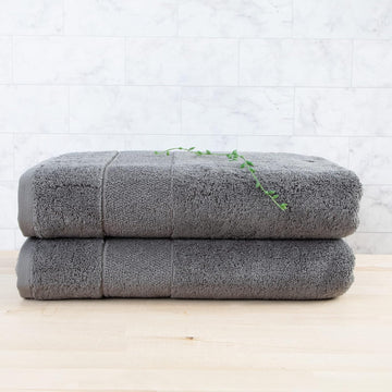 Aston & Arden Turkish Luxury Bath Towels (600 GSM, 30x60 in., 2-Pack), Thick Absorbent Color Block Soft Towels , Dark