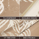 Waterproof Outdoor Rug 8x10, Reversible Plastic Straw Patio Camping Rug, Indoor Outdoor RV Mat Carpe