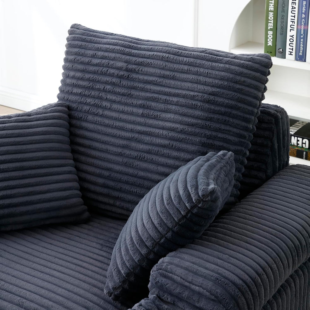 Luxe Oversized Lounge Chair and Ottoman — Grey