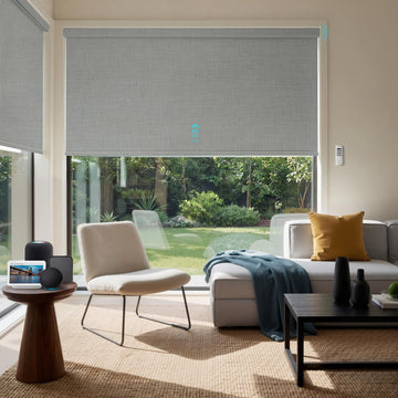 Motorized Blinds with Remote, APP, Voice Control, 100% Blackout Shades