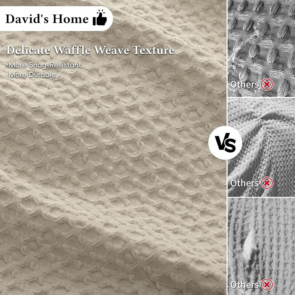 Waffle Weave Duvet Cover Set,Soft Breathable 3pcs Comforter Cover Set with 2 Pillowcases,Textured Home Decor