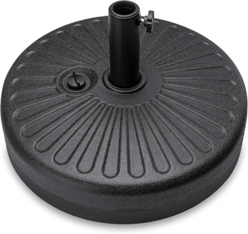Fillable Umbrella Base Stand Round Sunburst Plastic Patio Umbrella Base Stand, Pole Holder w/ 55lbs Weight Capacity