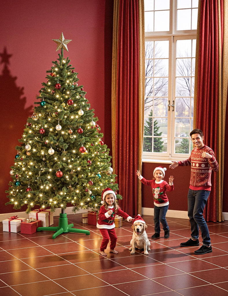 Musical 360° Rotating Christmas Tree Stand, Fits 9ft, 120 lb, 1.25-2" Poles