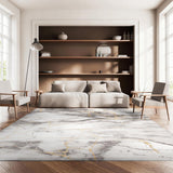 Craft Collection Area Rug - 8' x 10', Grey & Gold, Modern Abstract Design, Non-Shedding & Easy Care