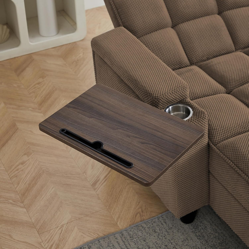6-Position Adjustable Convertible Chaise Lounge Sleeper Chair with Storage, Modern Recliner Armchair with Swivel Tray