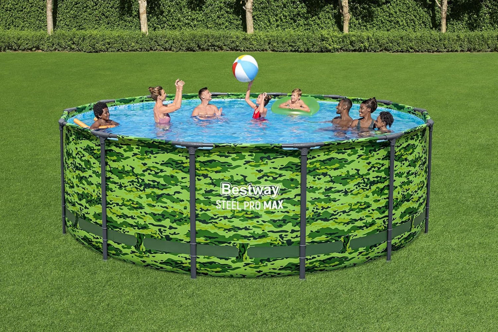 Steel Pro Max 14' x 48" Camo Pool Set with Pump and Ladder
