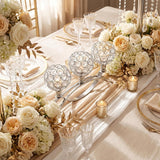3-Arm Arched Crystal Candelabra, Sliver Candle Holder Table Centerpiece, Dining, Party, Thanksgiving & Christmas