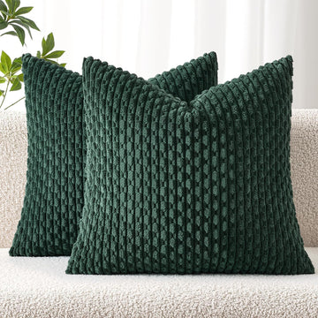 Christmas Euro Sham Decorative Throw Pillow Covers 24x24 Dark Green