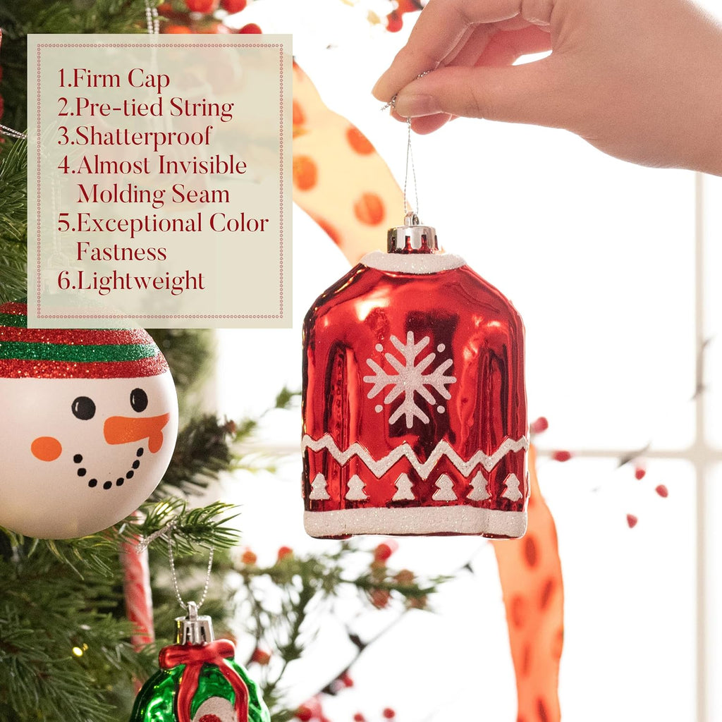 Christmas Ball Ornaments Tree Decorations Set - Set of 60