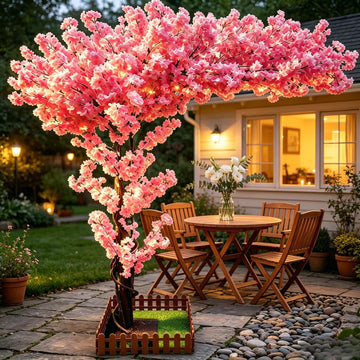 6.7FT Artificial Pink Cherry Blossom Tree, Faux Sakura Indoor Decor