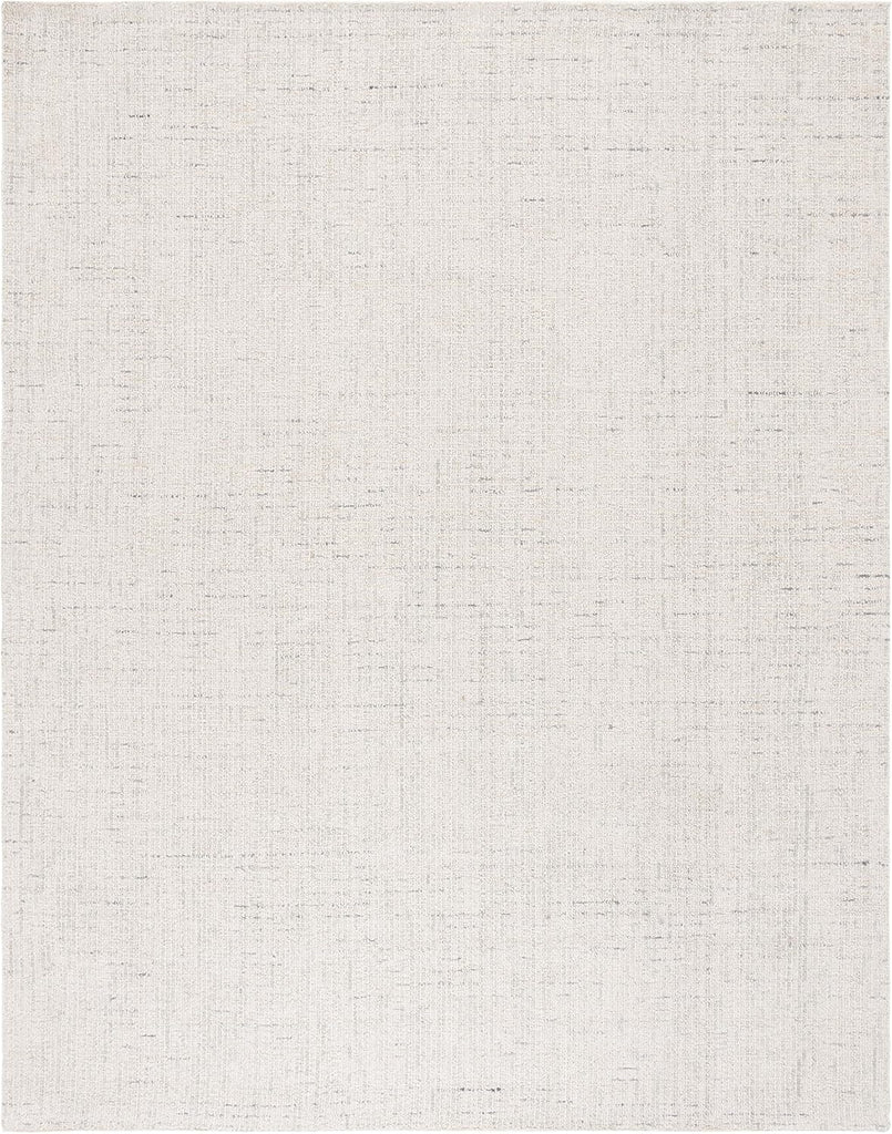 Abstract X-Large Area Rug - 11' x 15', Ivory & Light Grey, Handmade Wool
