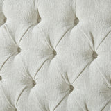 Queen Platform Bed Frame, Chenille Upholstered Sleigh Bed with Scroll Wingback Headboard & Footboard/Button Tufted/No