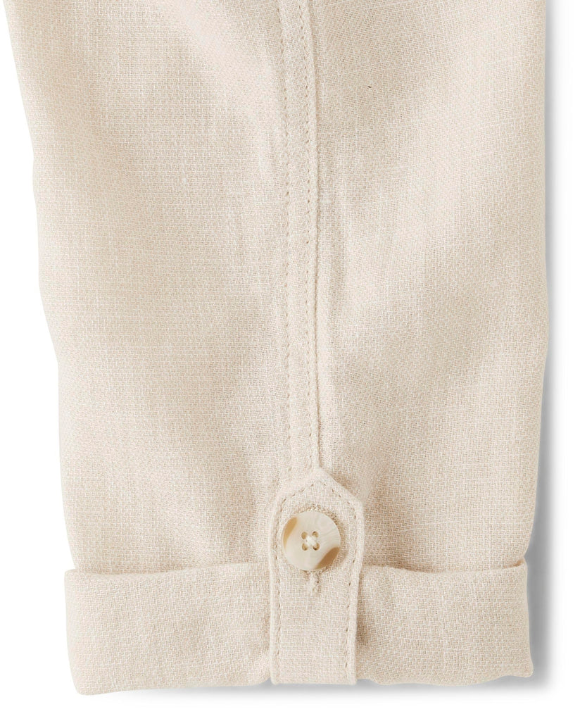 And Toddler Drawstring Linen Pants,Bisquit,6