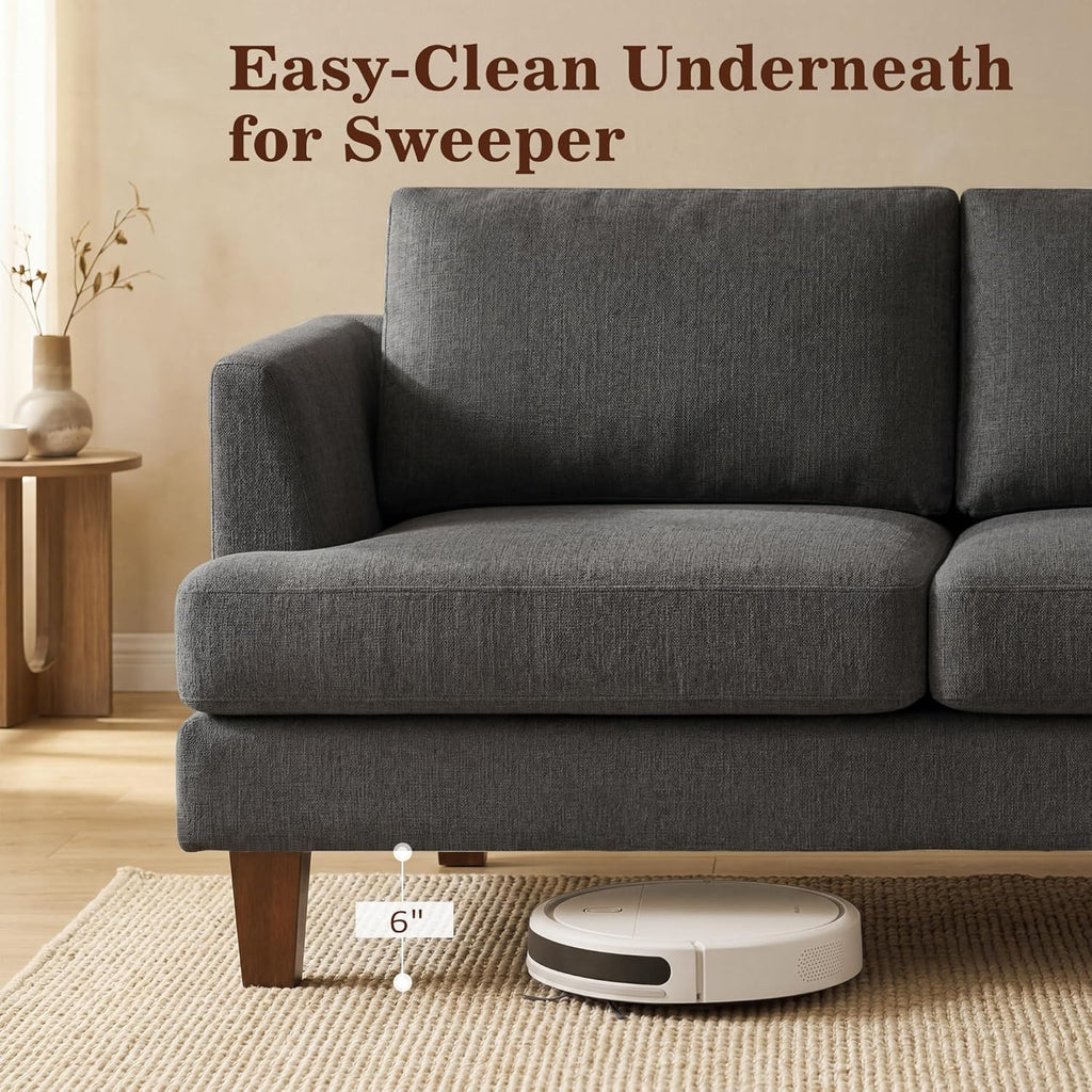 Mid Century Modern Couches , 89" Comfy Couch Sofa with 3-Seater Deep Seats, Upholstered Sofas Apartment, Bedroom