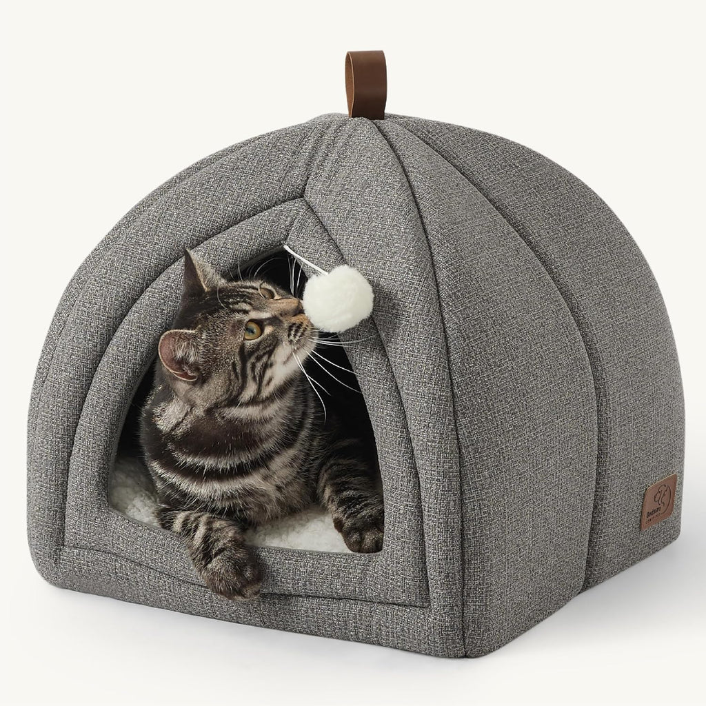 Cat Beds for Indoor Cats - 2 in 1 Cat Cave House Tent for Kittens and Small Pets with Removable Washable Cushioned