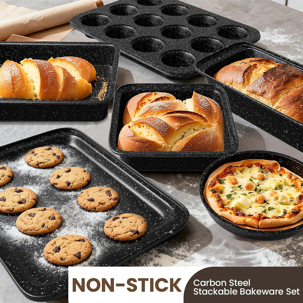 Pots and Pans Set Non Stick, 31 Piece Kitchen Induction Cookware & Bakeware Set, Nonstick Kitchen Cooking Pans Set