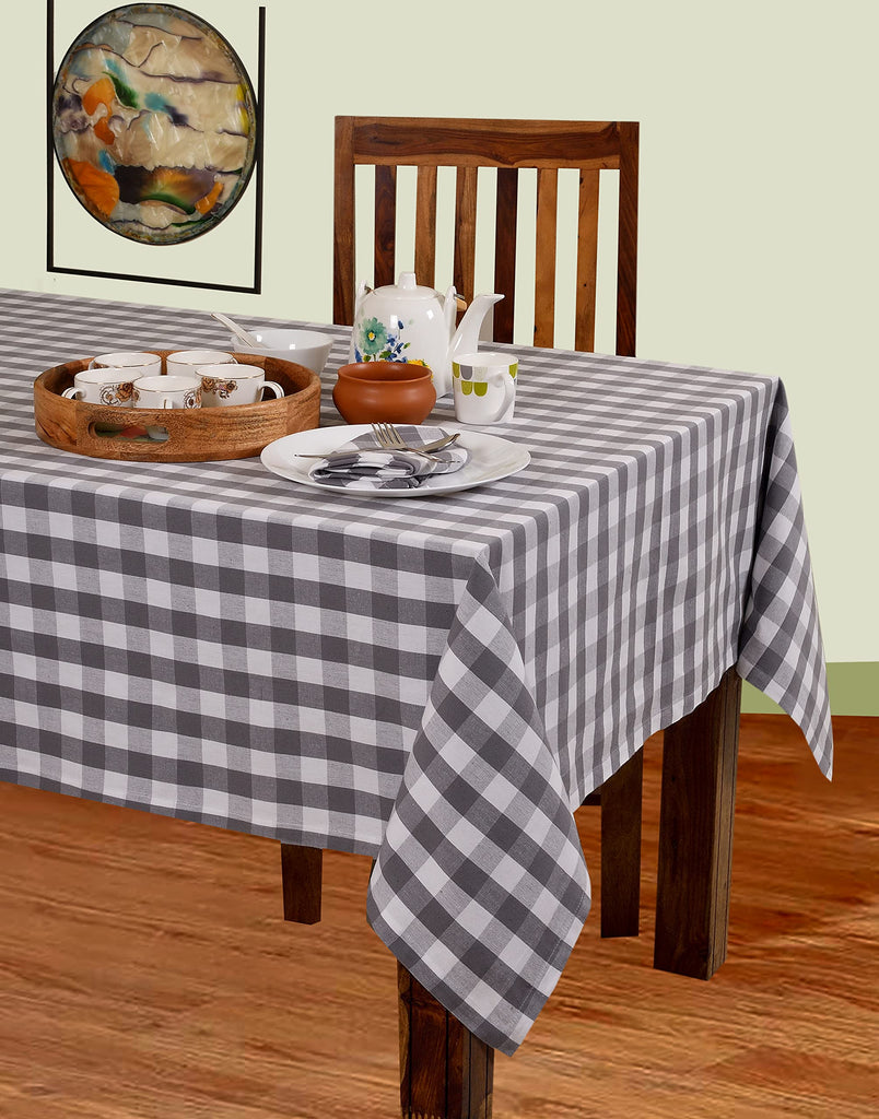 Tablecloth Cotton Tabletop 60x84 (6-8 Seats) Grey Checks