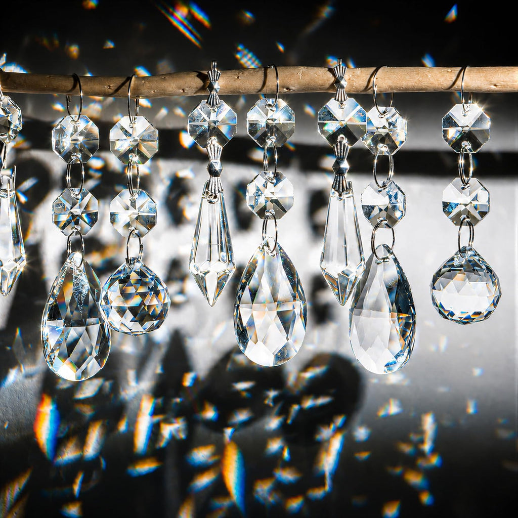 50pcs Assorted Chandelier Crystal Prism Replacement Suncatcher