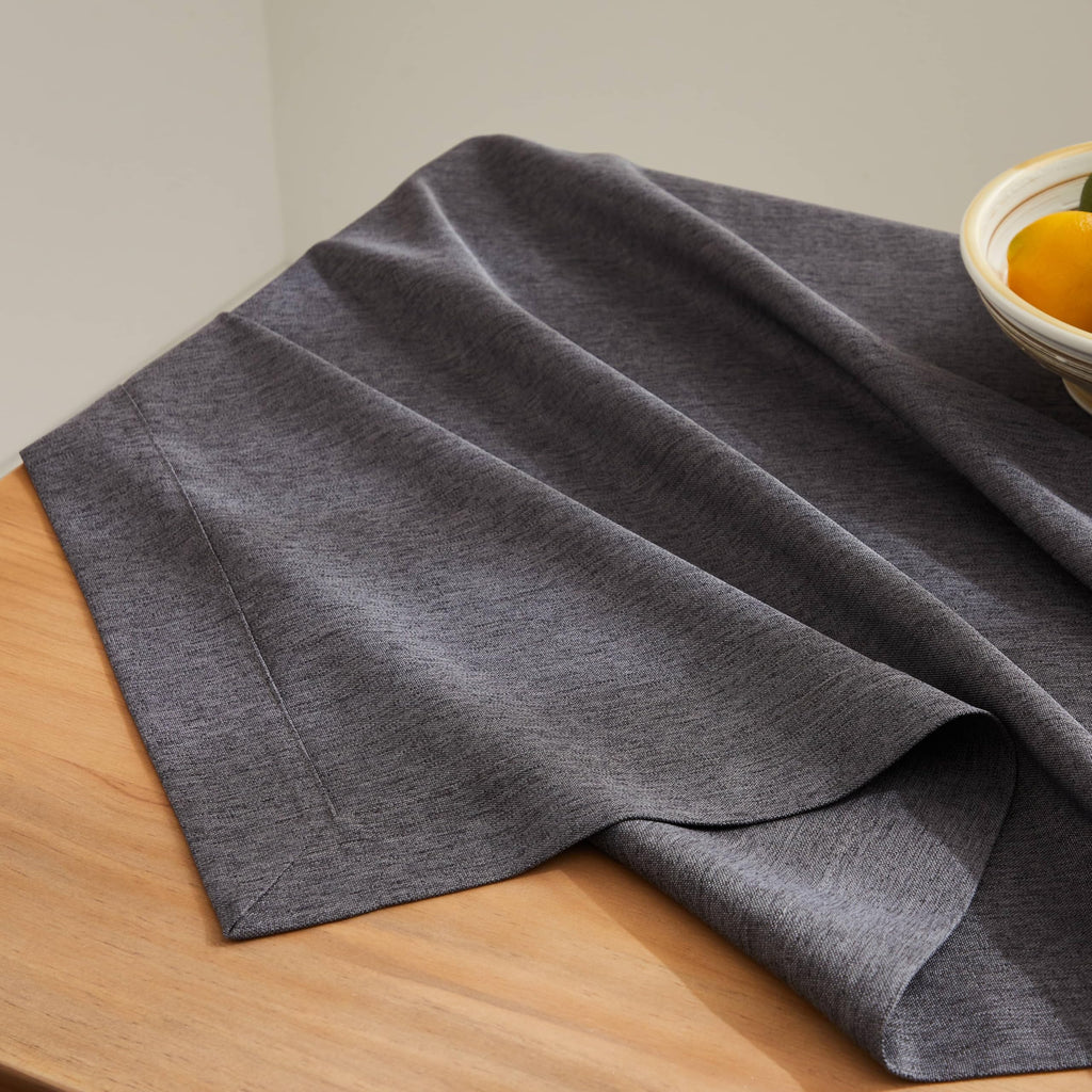 Linen Textured Rectangle Table Cloth, 60x84 Inch Charcoal
