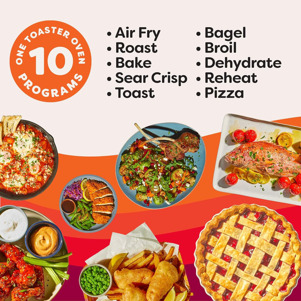No Preheat Required* 6-Slice Air Fryer Toaster Oven with InstantHeat Technology, 10-in-1, Air Fry, Roast, Bake, Sear