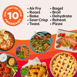 No Preheat Required* 6-Slice Air Fryer Toaster Oven with InstantHeat Technology, 10-in-1, Air Fry, Roast, Bake, Sear