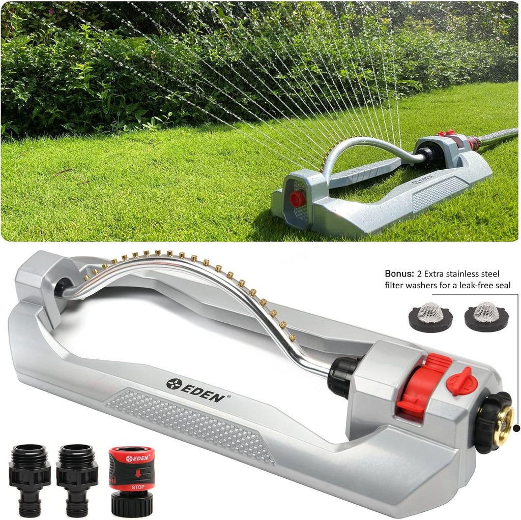 96215 Metal 2-Way Oscillating Sprinkler for Lawn w/Quick Connect Starter Set