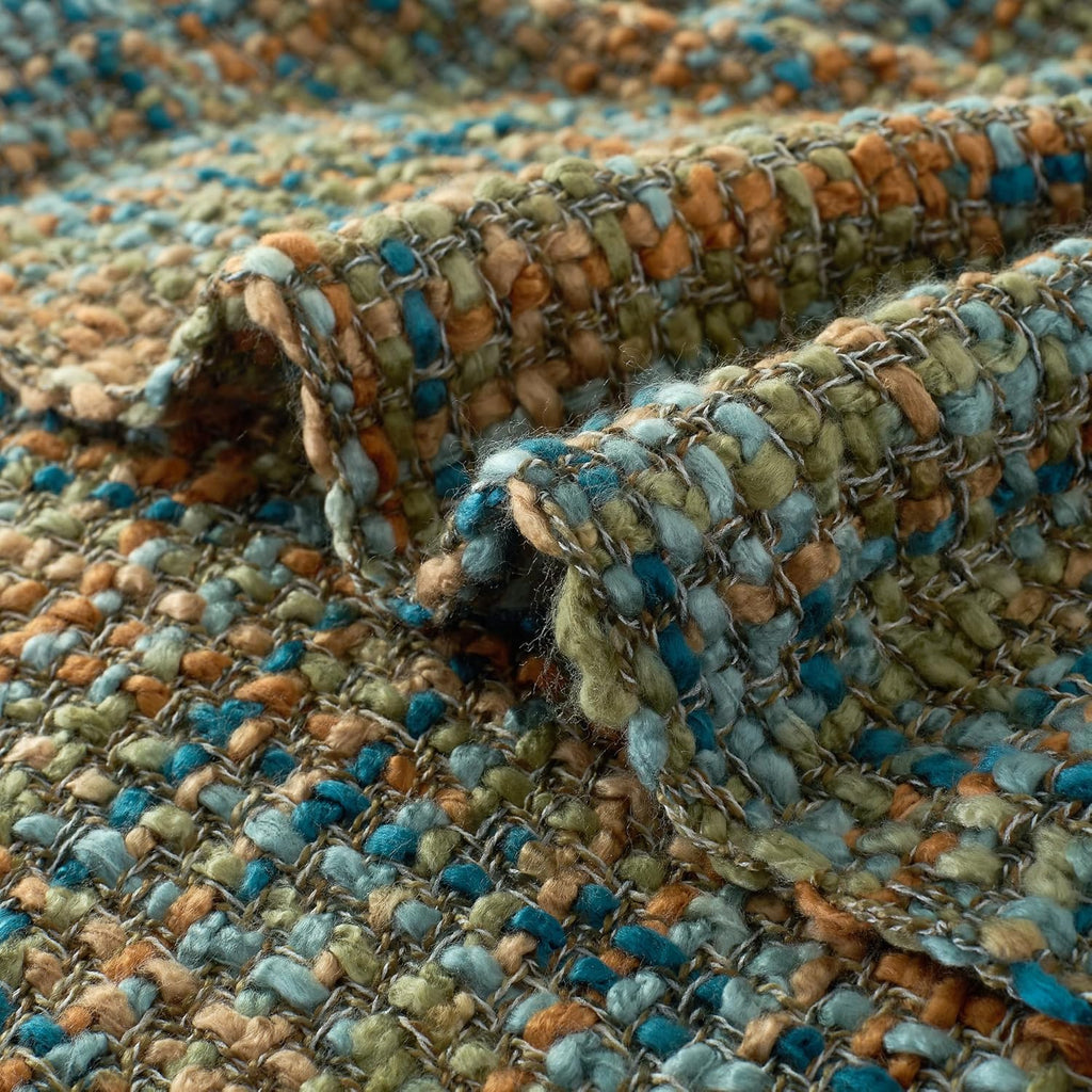 Multi-Color Gold Green Cable Woven Throw Blanket,50"X60" Boho Style Textured Blankets,Super Soft Warm Cozy Chunky