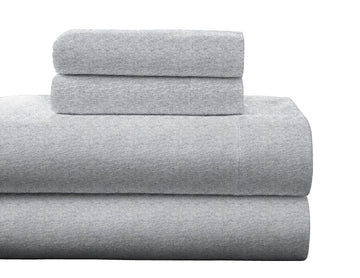 Heavy Weight Flannel Sheet Set, Twin XL, Heather Gray - Warm & Cozy - 100% Cotton Flannel Pre-Shrunk -170 GSM -Deep