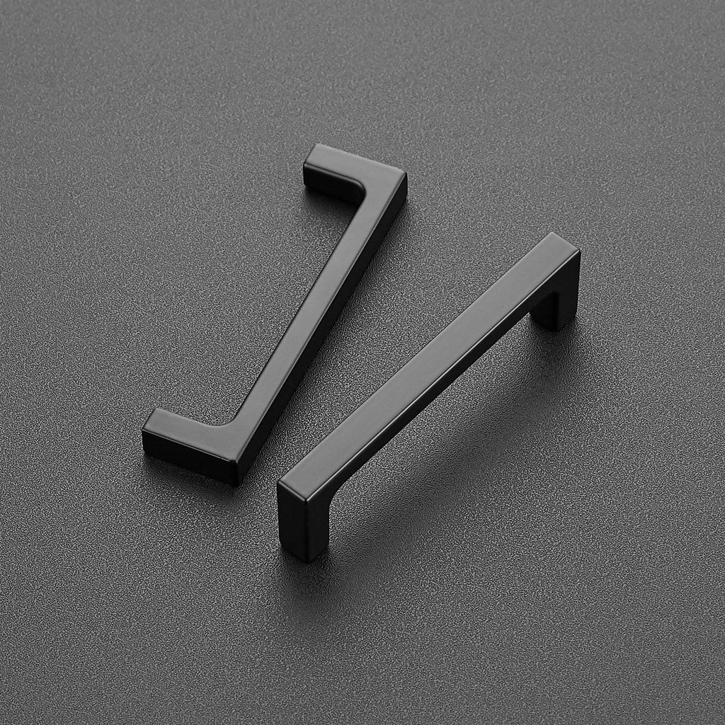Matte Black Square & Solid Cabinet Handles,3-3/4 Inch,60 Pack