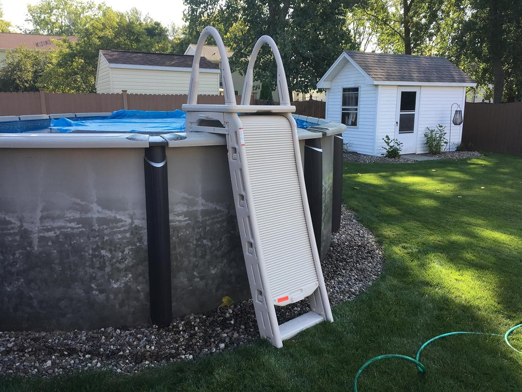 Plastics 7200 Roll Guard fits Above-Ground Pool Heights from 48" to 56" A Frame Safety Ladder for Above Ground