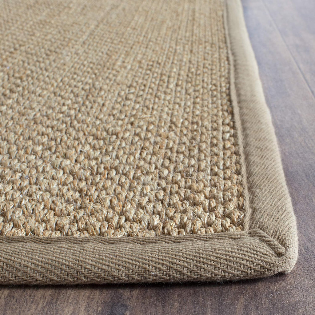 Area Rug 8x10 - Natural Fiber Collection - Large - Maize & Linen Color, Sisal, Woven Design with Border (NF141B)